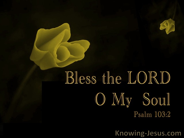 Psalm 103:2 Bless the LORD O My  Soul (yellow)